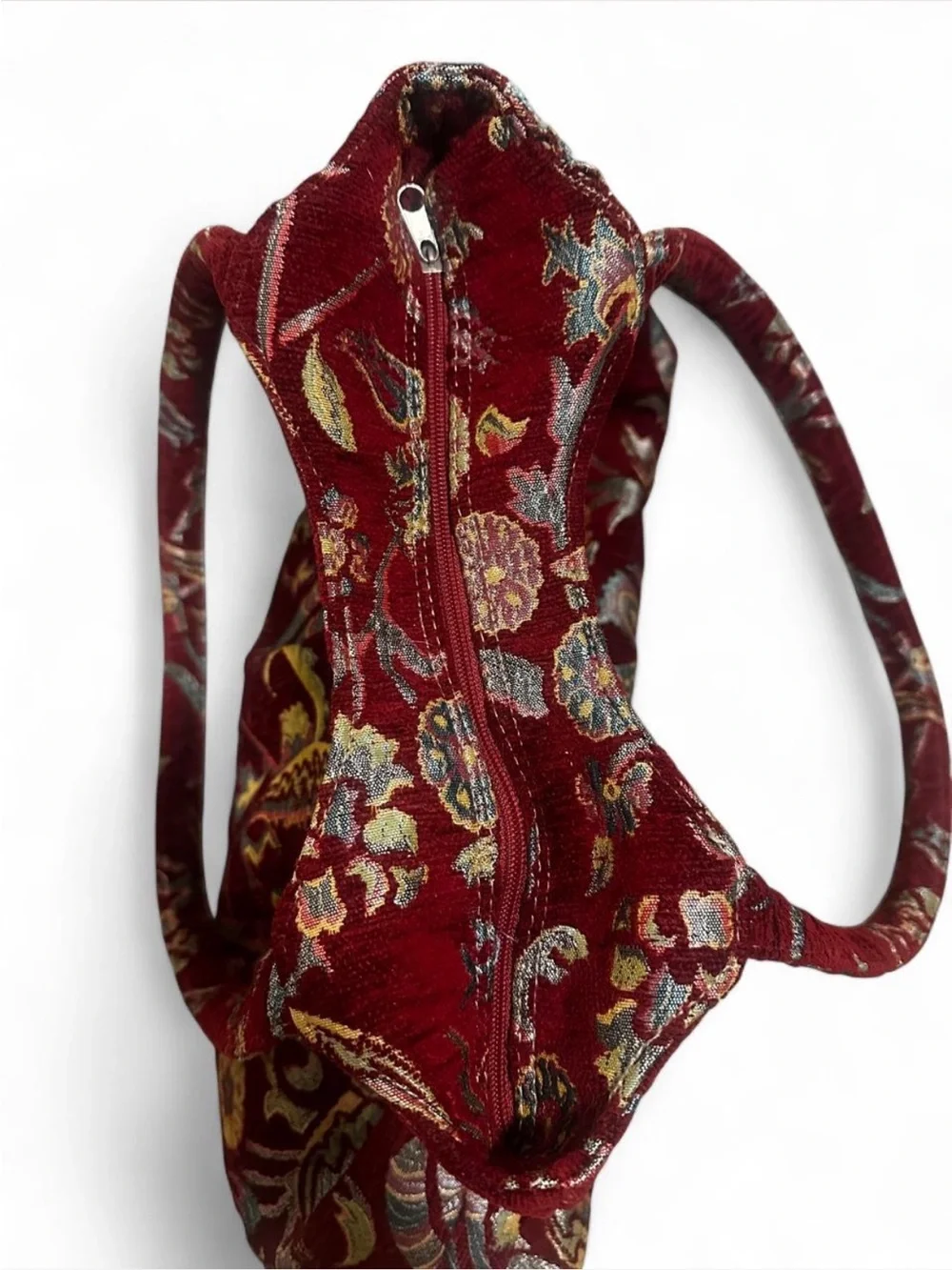 Vintage Handmade Tapestry Bag made in Istanbul Tapestry Shoulder Bag – Burgundy
